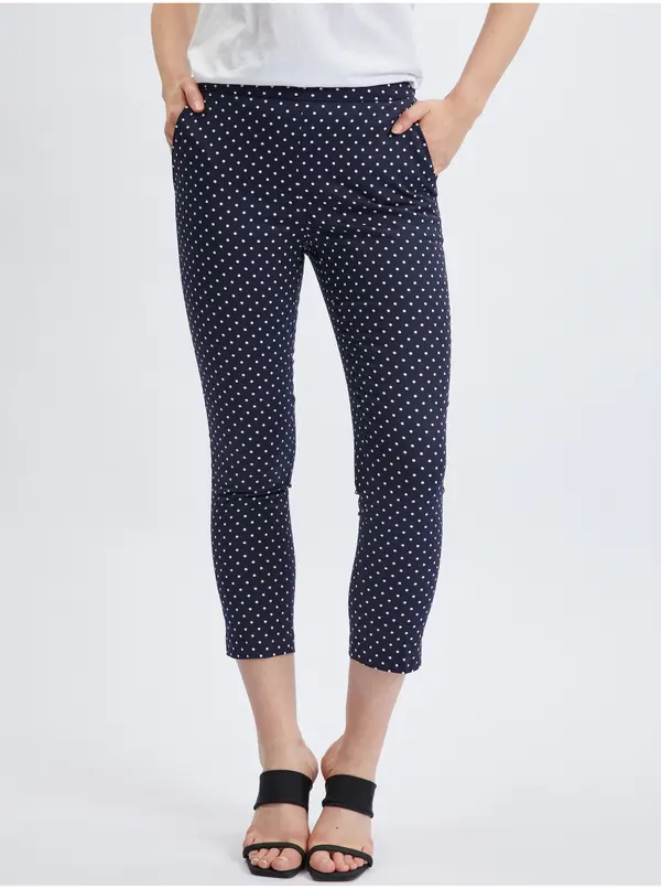Orsay Orsay Women's Navy Blue Three-Quarter Polka Dot Trousers - Women's