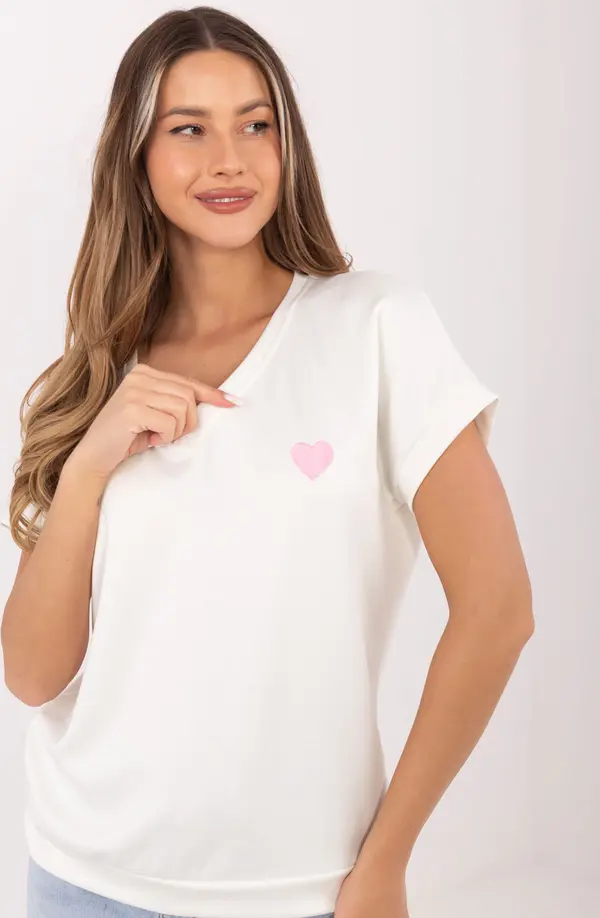 RELEVANCE Оувърсайз блуза с V-образно деколте в екрю