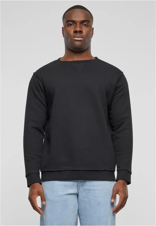 Urban Classics Оувърсайз къс топ с отворен ръб, черен