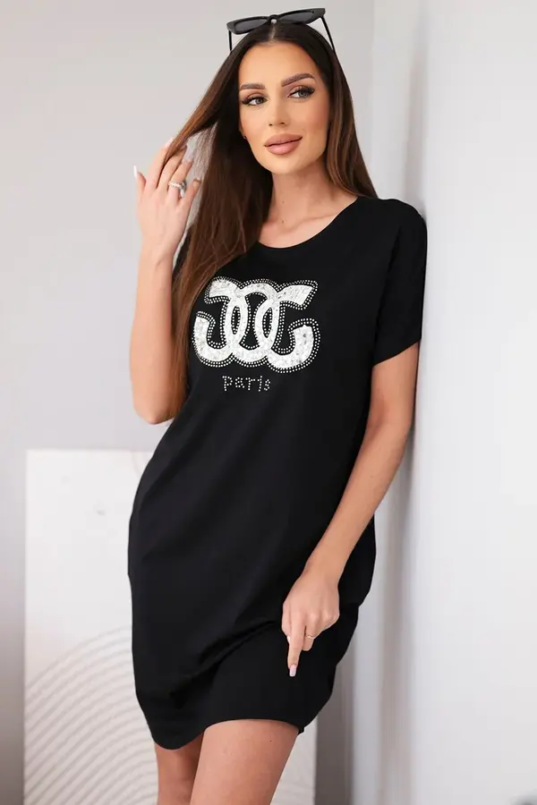 Kesi Włoski Оувърсайз рокля с къс ръкав и щампа Kesi