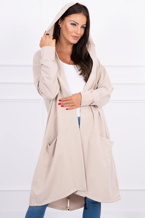 marka niezdefiniowana Oversize beige cape with hood