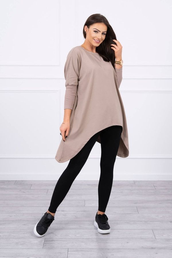 marka niezdefiniowana Oversize blouse dark beige