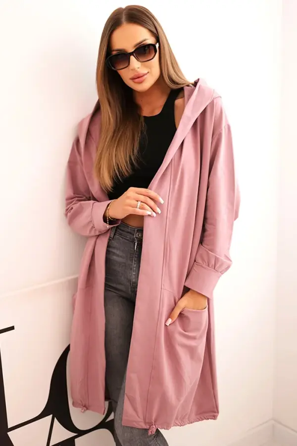 Kesi Oversize dark pink cape with hood