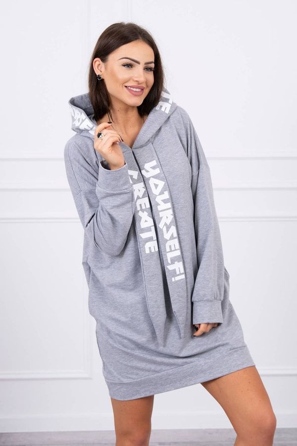 marka niezdefiniowana Oversize Dress with Hood Grey