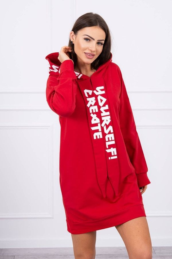 marka niezdefiniowana Oversize Hooded Dress Red