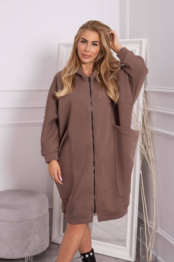 marka niezdefiniowana Oversize insulated mocha sweatshirt