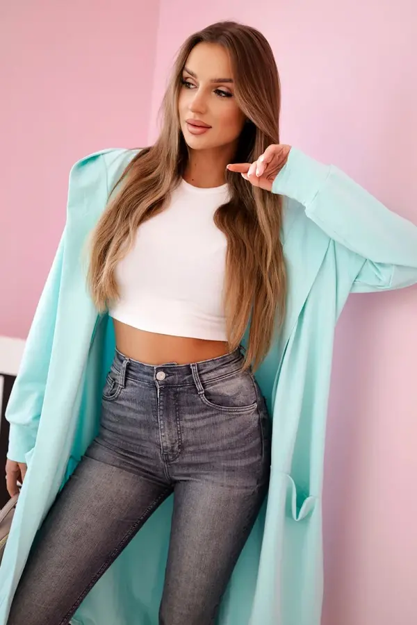 Kesi Oversize mint hooded cape
