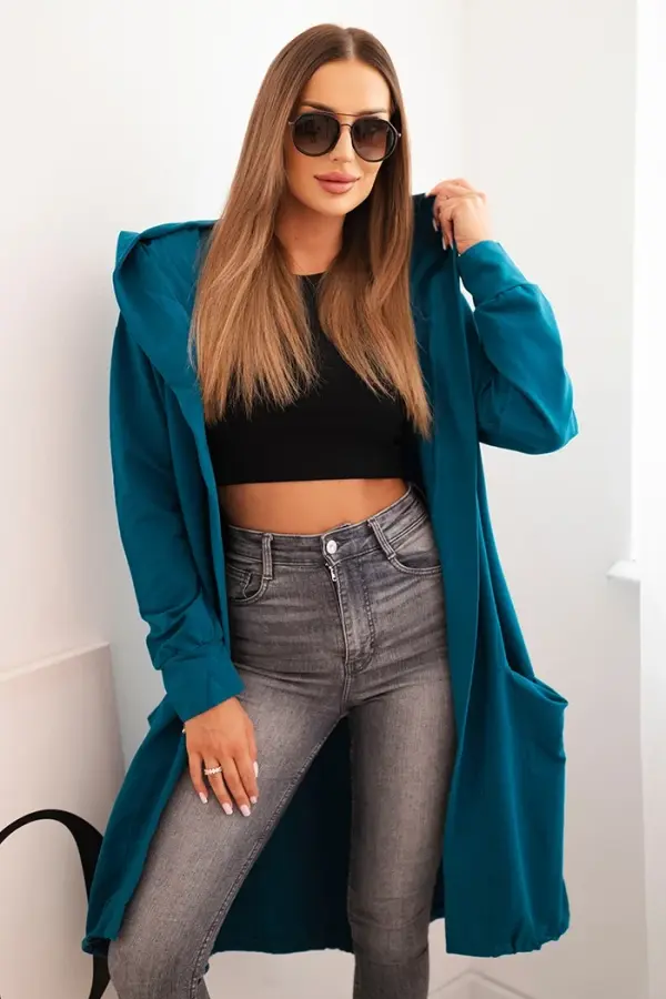 Kesi Oversize Navy Hooded Cape