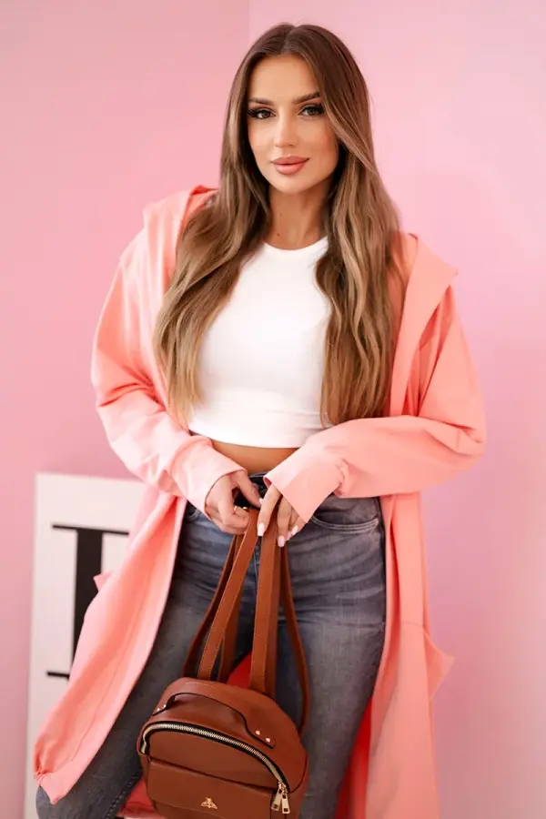Kesi Oversized apricot cape with hood