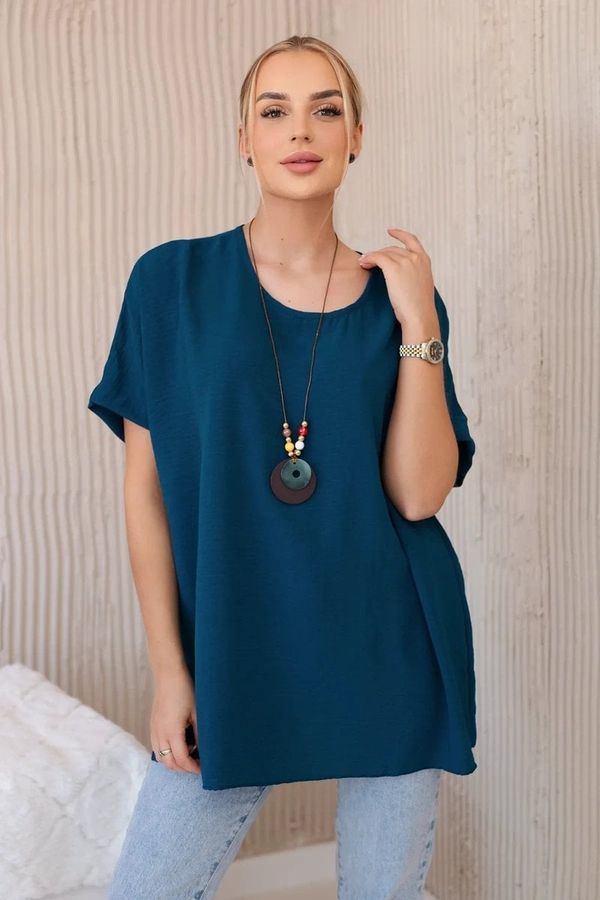 Włoski Oversized blouse with nautical pendant