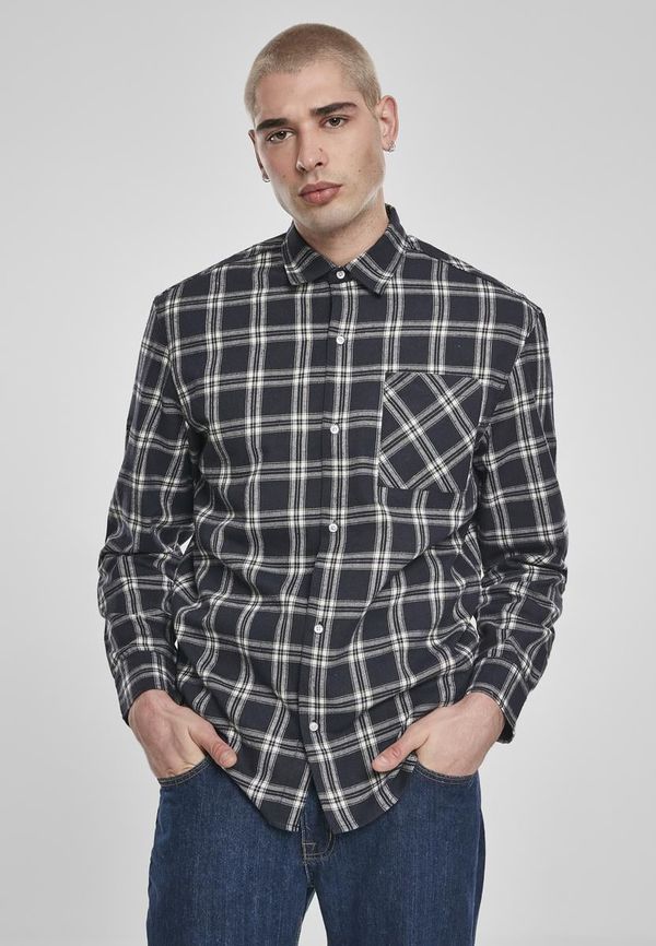 UC Men Oversized Check Shirt Midnight/White
