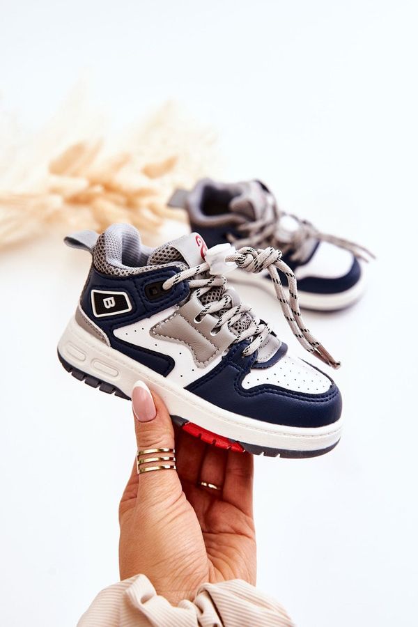 PA1 PA1 Детски високи спортни обувки тъмносини Bruce