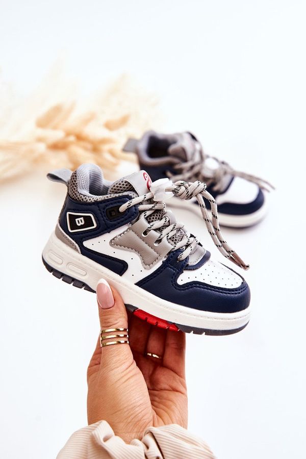 PA1 PA1 Детски високи спортни обувки тъмносини Bruce