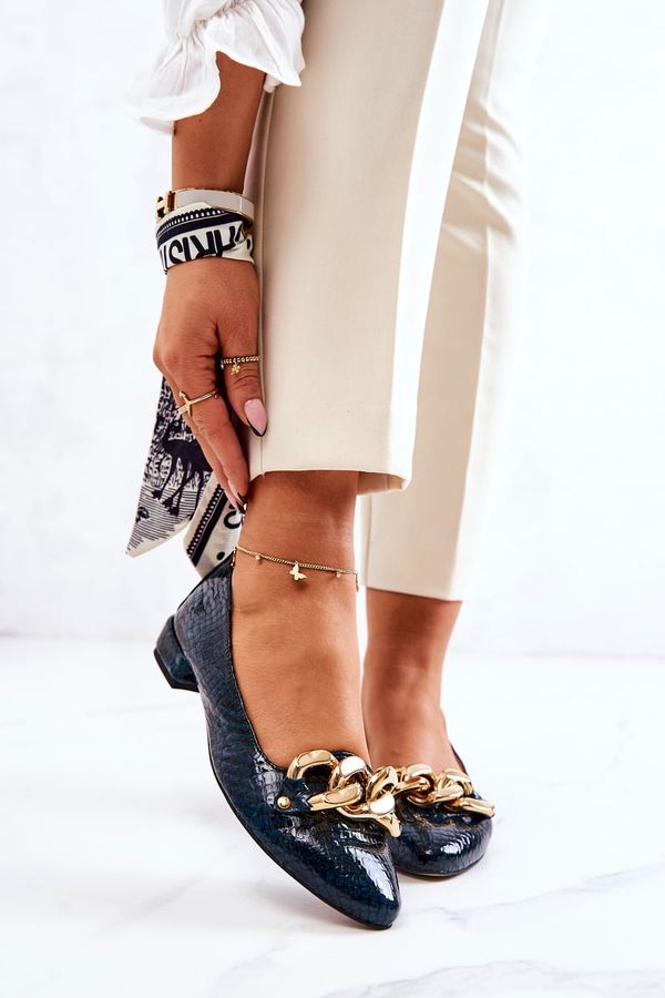 PA2 PA2 Кожени лакирани помпи от змийска кожа Green Elissabeth