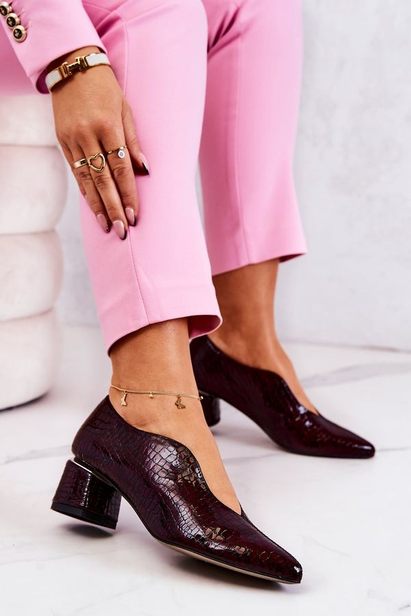 PA2 PA2 Кожени помпи от змийска кожа Maroon Alissa