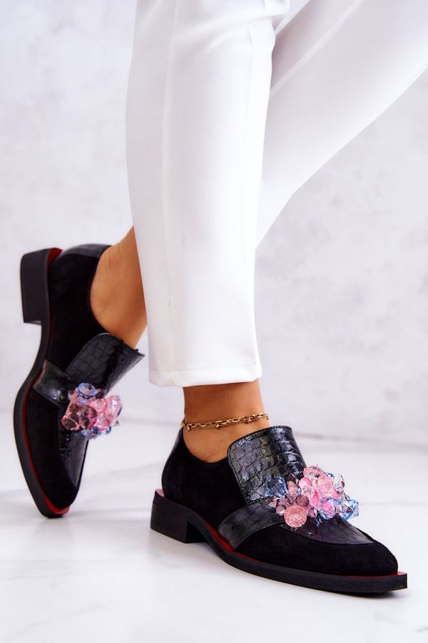 PA2 PA2 Велурени обувки с декорация черен и червен Davine