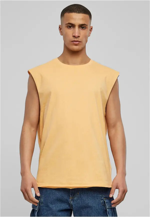 Urban Classics Pale-orange open-brimmed sleeveless T-shirt