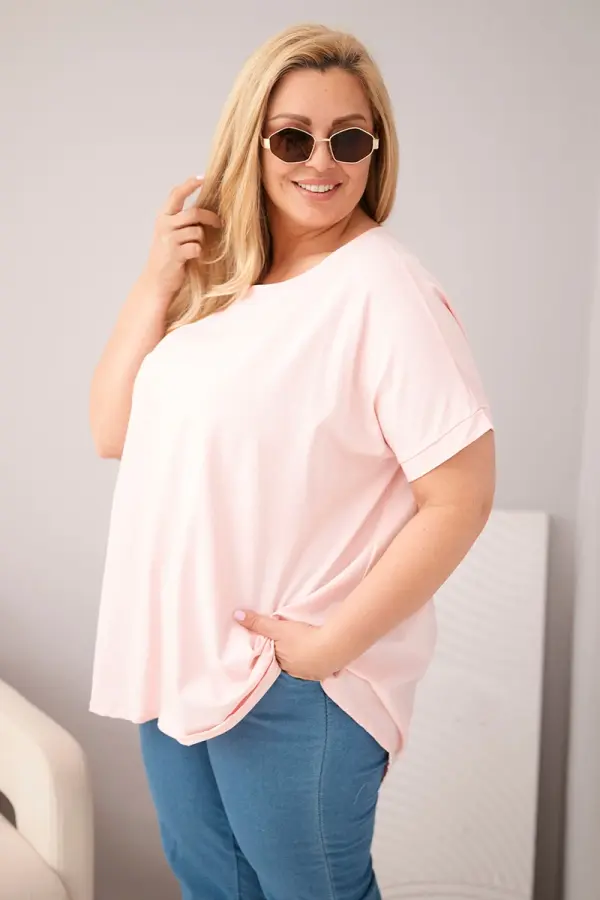 Kesi Włoski Памучна блуза Kesi plus size, розова
