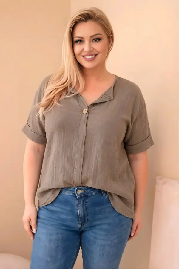 Kesi Włoski Памучна блуза Kesi Włoski с копчета