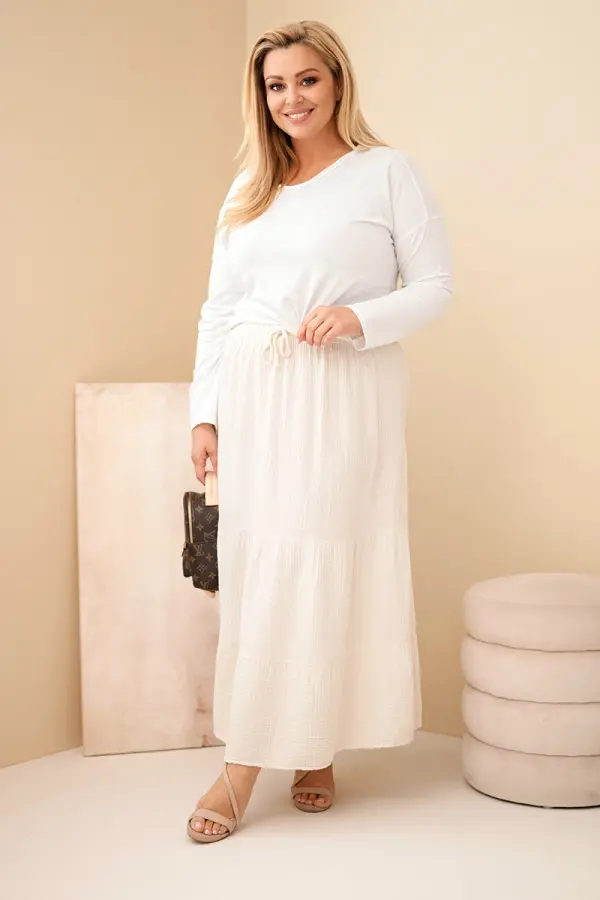 Kesi Włoski Памучна пола Kesi Plus Size с волан
