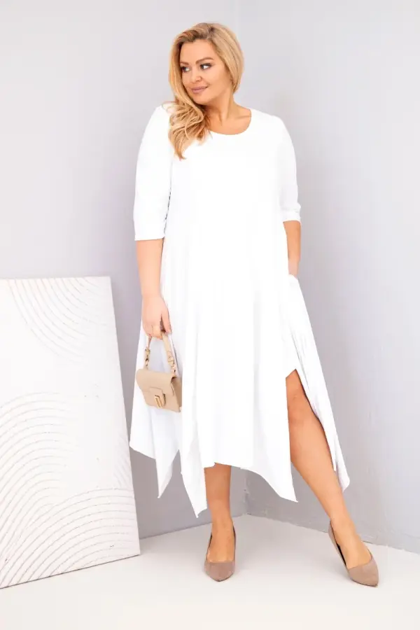 Kesi Włoski Памучна рокля с асиметричен подгъв