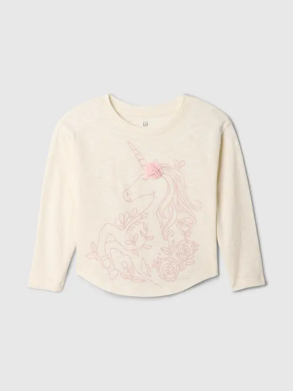 GAP Памучна тениска GAP Baby - за момичета