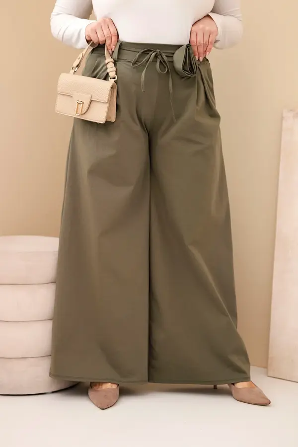 Kesi Włoski Панталон с големи размери и флорален колан