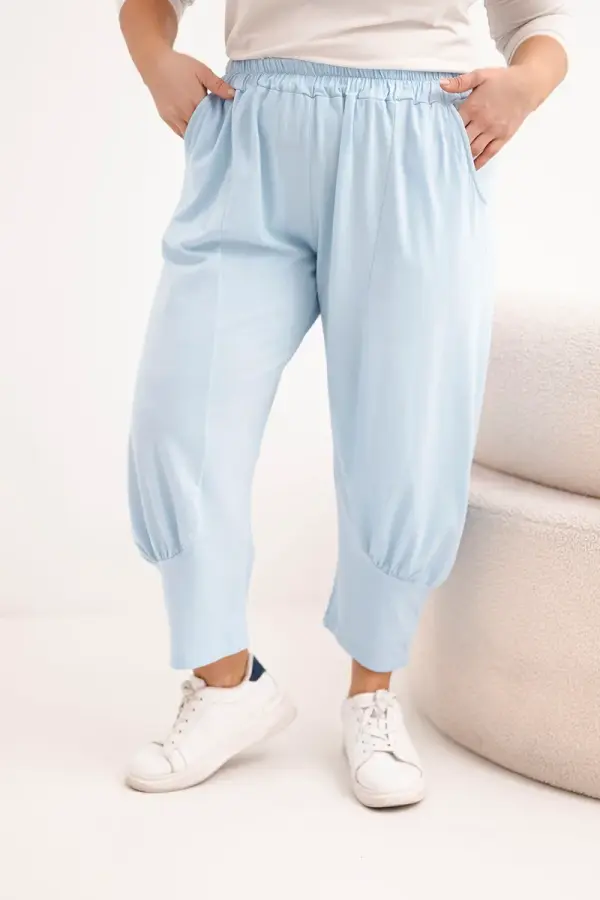 Kesi Włoski Панталон с големи размери с ниска талия и еластична талия