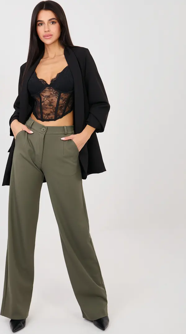 LAKERTA Панталон с висока талия в цвят каки