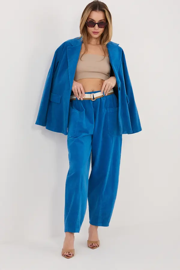 RUE PARIS Панталони с кобалтови шипове