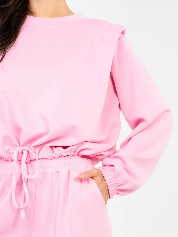 RUE PARIS Пастелно розов комплект с джогър панталон