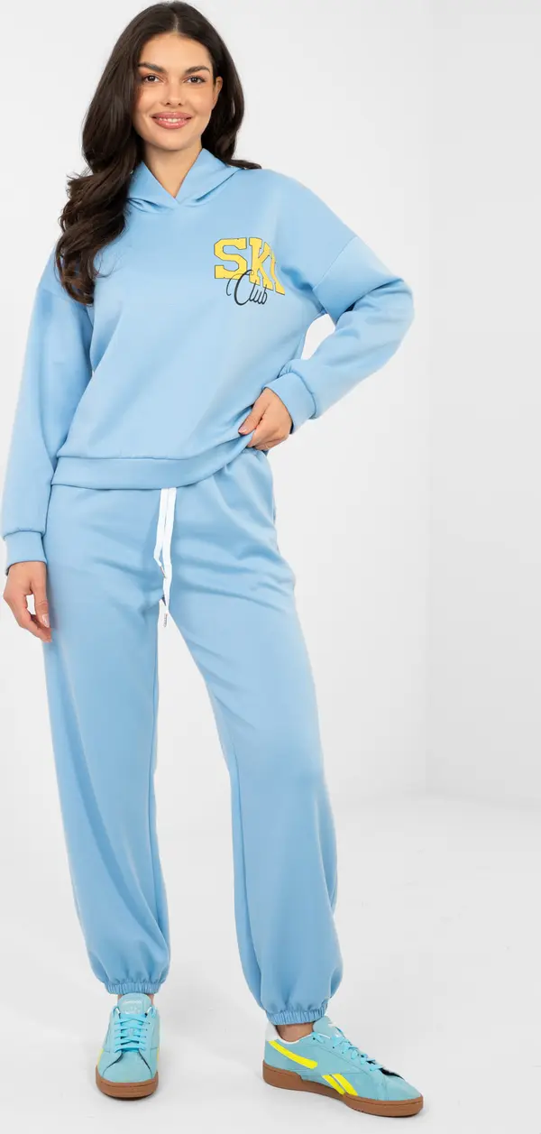 RUE PARIS Пастелно син комплект с надпис