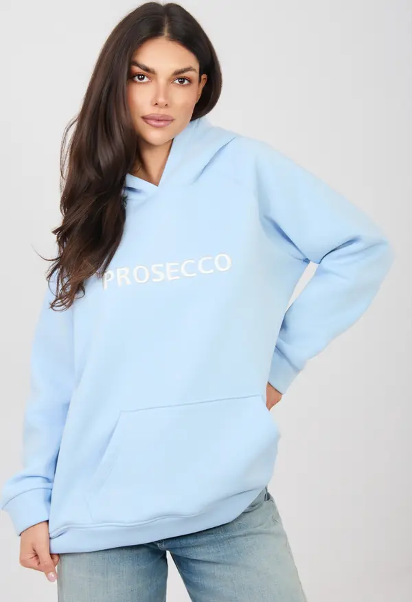 RUE PARIS Пастелно синьо суичър с качулка
