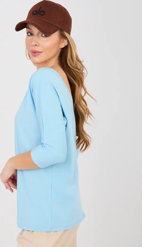 RUE PARIS Пастелно синя блуза с 3/4 ръкави