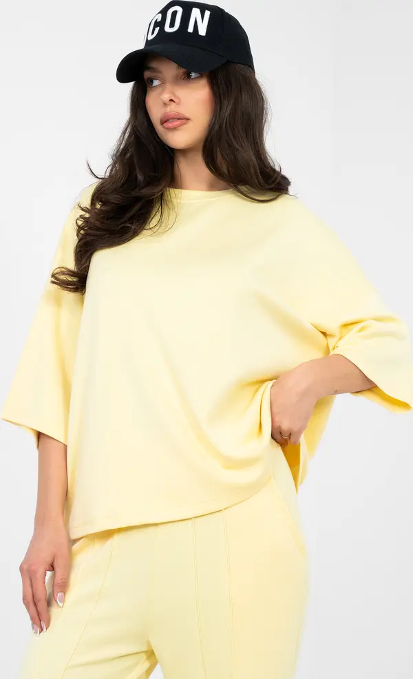 RUE PARIS Пастелно жълта блуза от мек материал