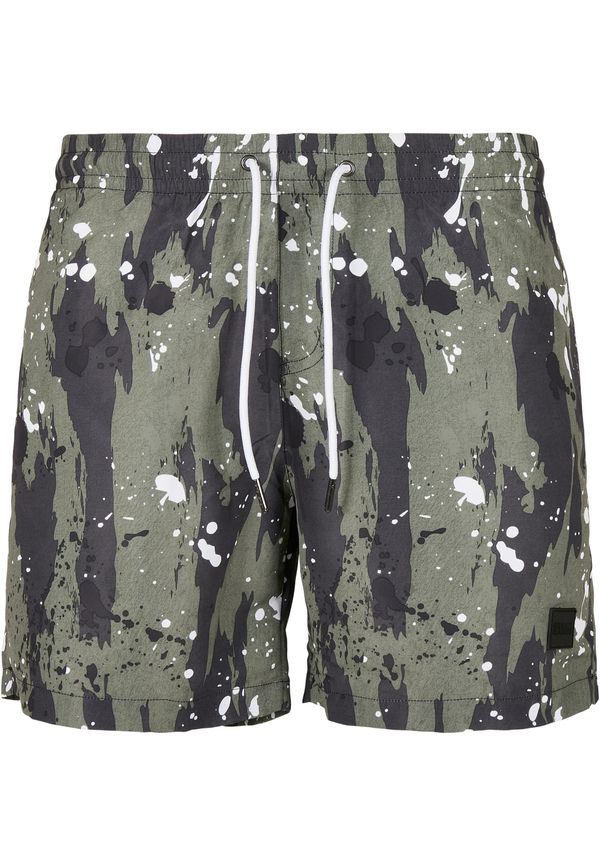 UC Men Patterned swimsuit shorts white polka dot camo aop