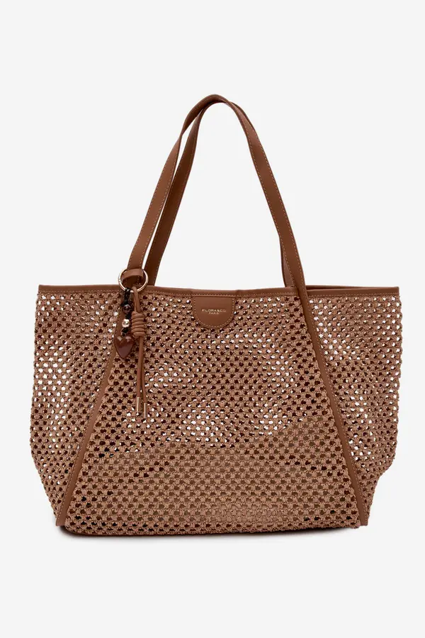 FLORA & CO Пазарска чанта Flora&amp;Co с ключодържател