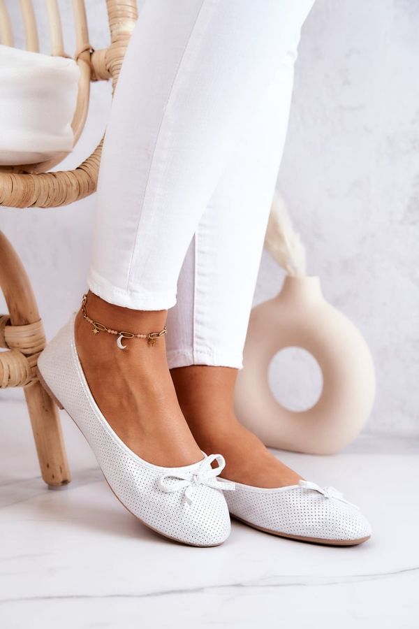 PE1 PE1 Дамски балерини Класически профилирани вложки Бяла Fimme