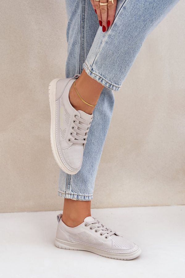 PE1 PE1 Дамски Кожени Кецове Сиви Cloesa