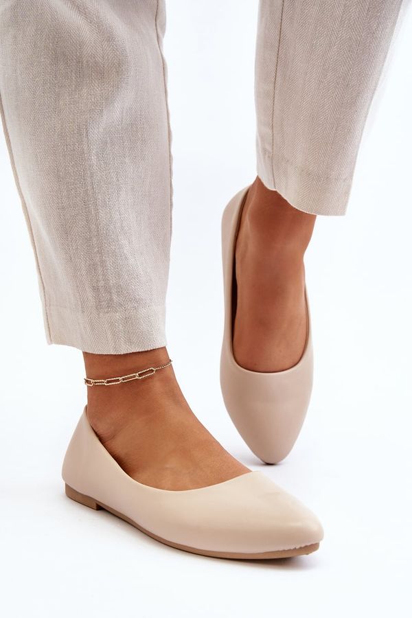 PE1 PE1 Дамски обувки тип балерина от еко кожа бежов Tindomiel