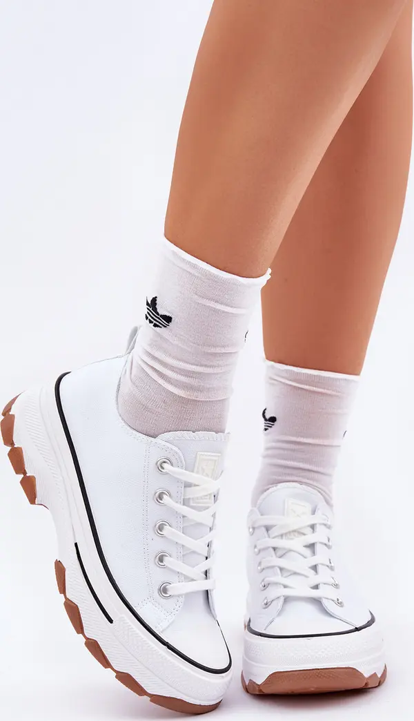 EVENTO PE1 Ниски Дамски Кецове На Платформа Бели Aradwin