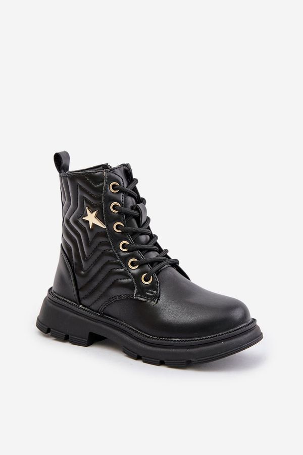 PE1 PE1 Топли Детски Ботуши С цип От Еко Кожа Черни Liotira