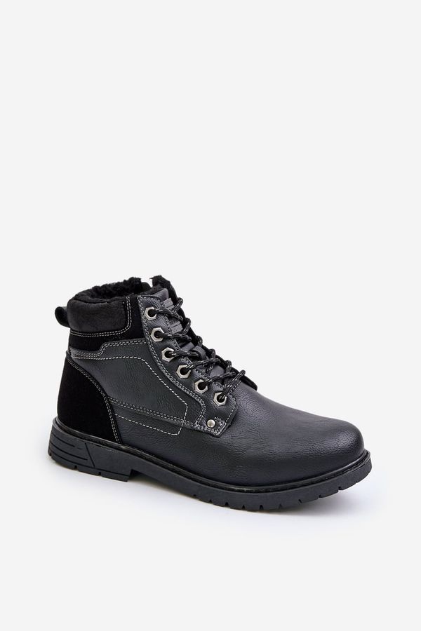 PE1 PE1 Топли мъжки боти от еко кожа черни Venredia