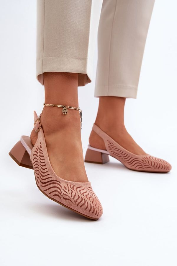 PE2 PE2 Розови обувки на блок ток Gemifa