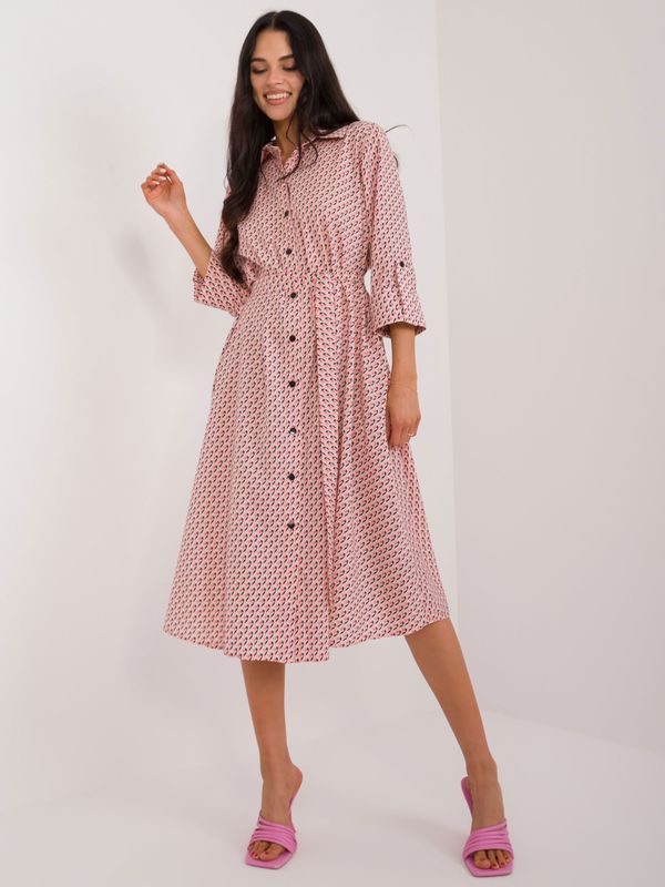 Fashionhunters Peach shirt dress with belt
