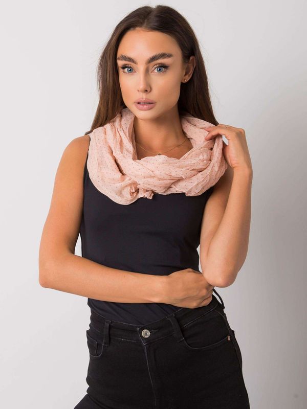 Fashionhunters Peachy grey polka dot scarf