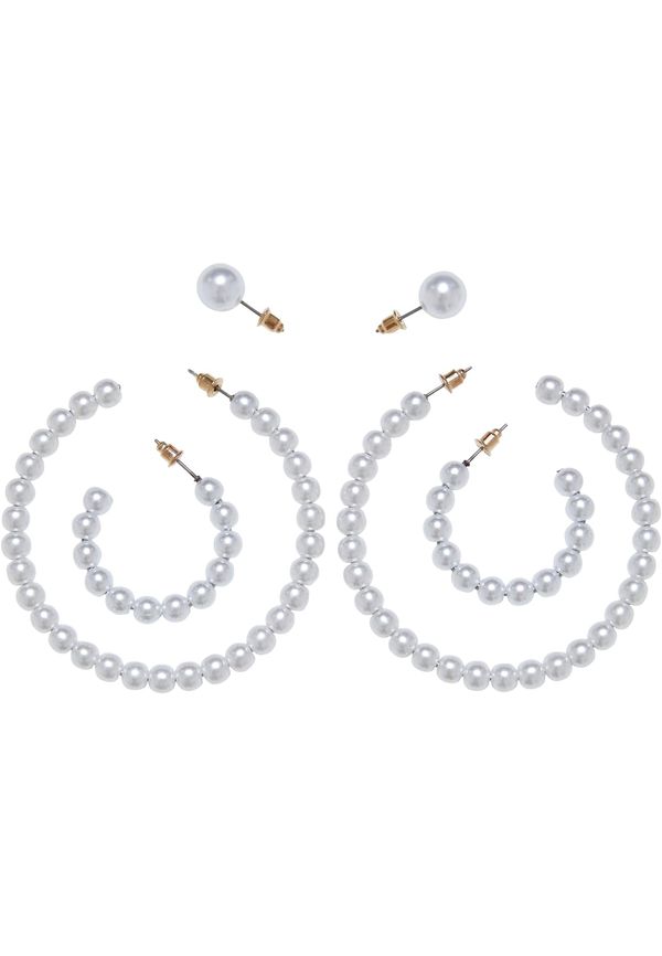 Urban Classics Pearl hoop earrings 3-pack