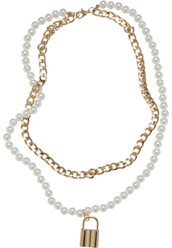 Urban Classics Accessoires Pearl Layring Necklace - Gold Color