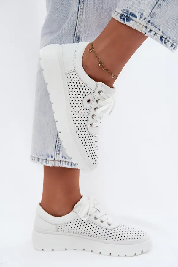 VINCEZA Перфорирани кожени мокасини Vinceza