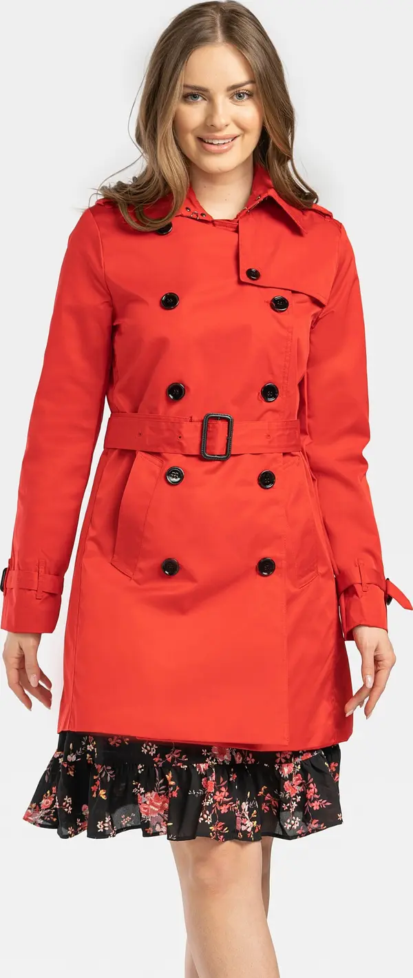 PERSO PERSO Дамски класически двуреден тренчкот